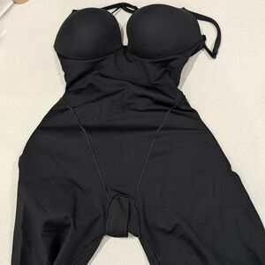 SKIMS Onyx Mid Thigh Bodysuit